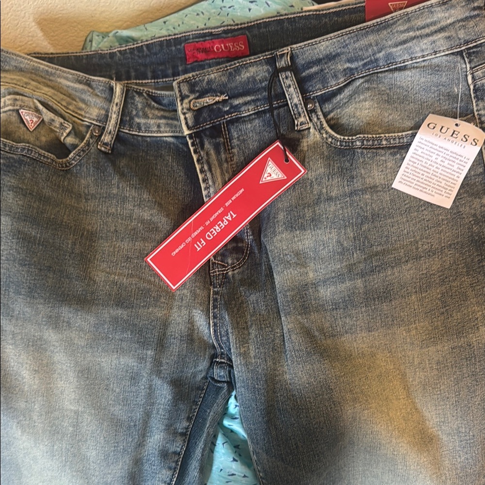 Guess Blue Relaxed Jeans with Distressed Details